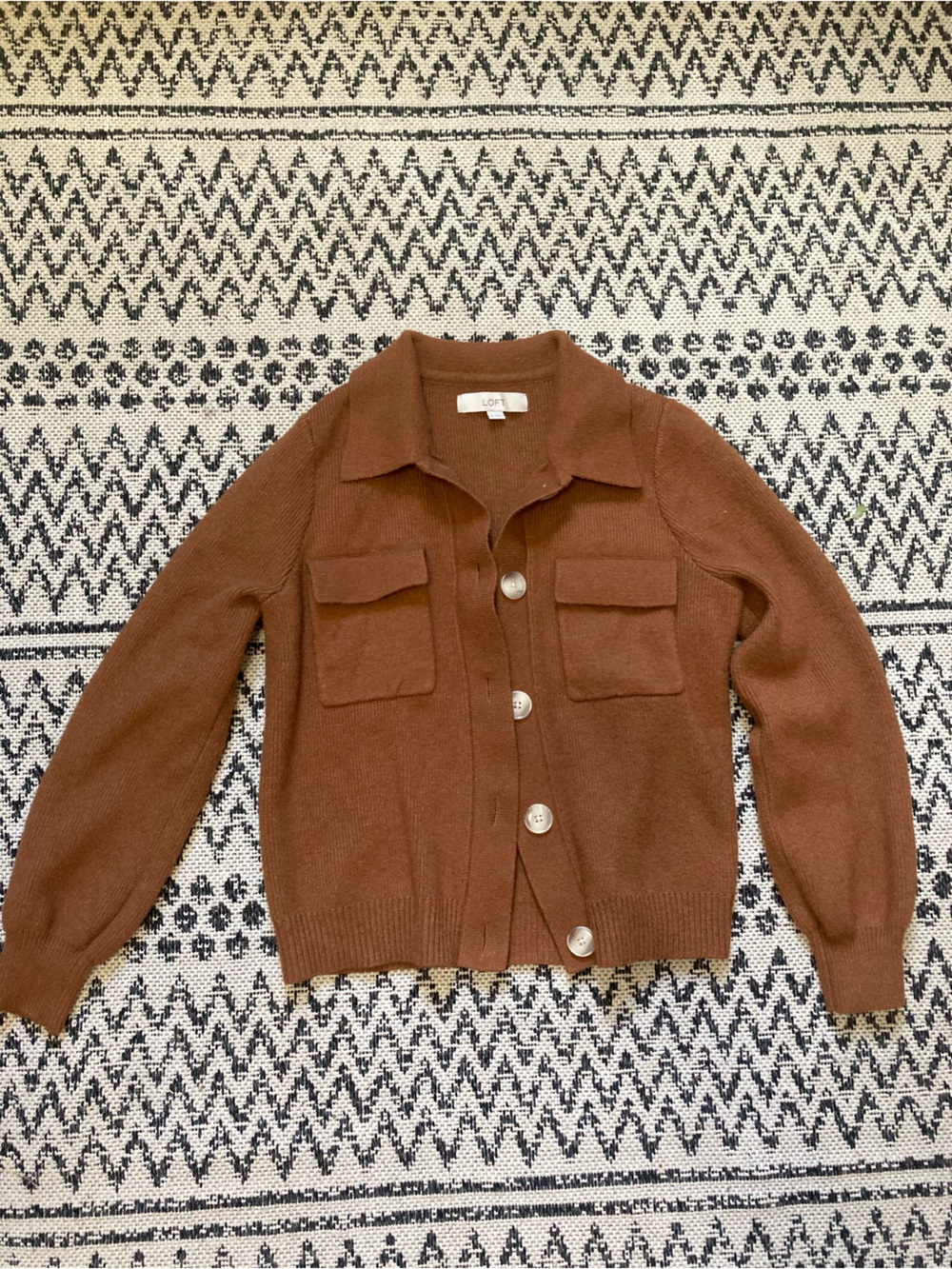 Loft Brown Knit Jacket